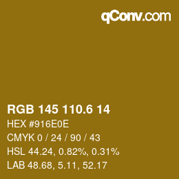 カラーコード: RGB 145 110.6 14 | qconv.com