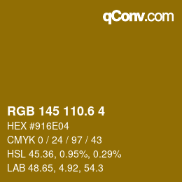 カラーコード: RGB 145 110.6 4 | qconv.com