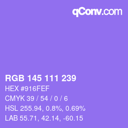 Color code: RGB 145 111 239 | qconv.com