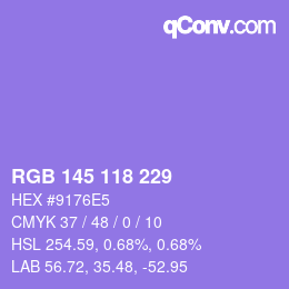 カラーコード: RGB 145 118 229 | qconv.com