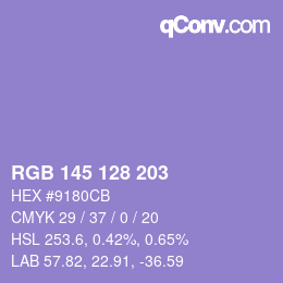 Color code: RGB 145 128 203 | qconv.com