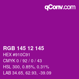 Color code: RGB 145 12 145 | qconv.com