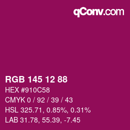 Color code: RGB 145 12 88 | qconv.com