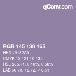 Color code: RGB 145 130 165 | qconv.com