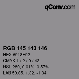 Color code: RGB 145 143 146 | qconv.com