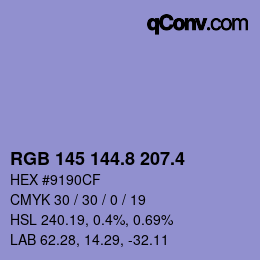 カラーコード: RGB 145 144.8 207.4 | qconv.com