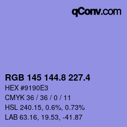 カラーコード: RGB 145 144.8 227.4 | qconv.com