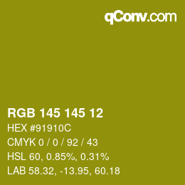 Color code: RGB 145 145 12 | qconv.com