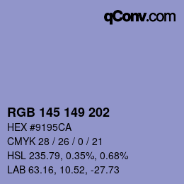 Código de color: RGB 145 149 202 | qconv.com