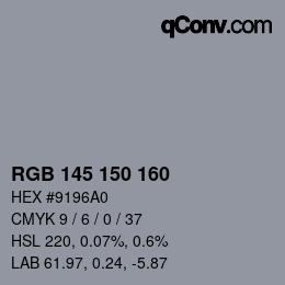 Code couleur: RGB 145 150 160 | qconv.com