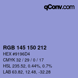 Código de color: RGB 145 150 212 | qconv.com