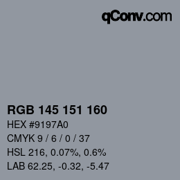 カラーコード: RGB 145 151 160 | qconv.com