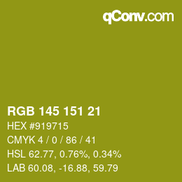 カラーコード: RGB 145 151 21 | qconv.com