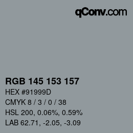 Color code: RGB 145 153 157 | qconv.com