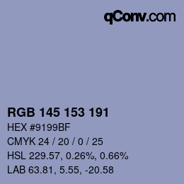 Farbcode: RGB 145 153 191 | qconv.com