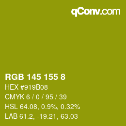 Color code: RGB 145 155 8 | qconv.com
