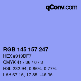 Color code: RGB 145 157 247 | qconv.com