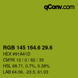 カラーコード: RGB 145 164.6 29.6 | qconv.com
