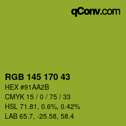 Farbcode: RGB 145 170 43 | qconv.com