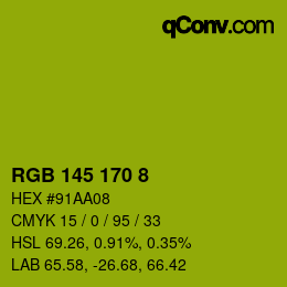 Color code: RGB 145 170 8 | qconv.com