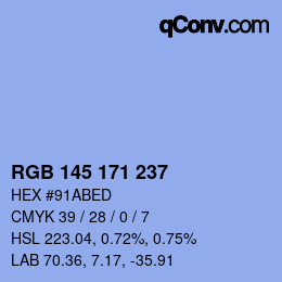 Color code: RGB 145 171 237 | qconv.com