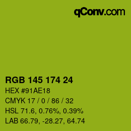 Color code: RGB 145 174 24 | qconv.com