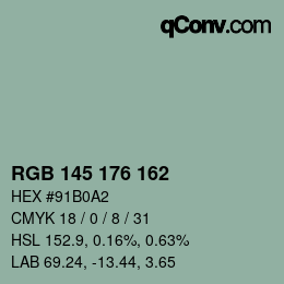 Code couleur: RGB 145 176 162 | qconv.com