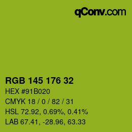 Color code: RGB 145 176 32 | qconv.com
