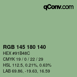 Código de color: RGB 145 180 140 | qconv.com