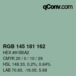 Color code: RGB 145 181 162 | qconv.com