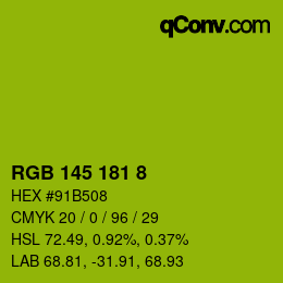 Color code: RGB 145 181 8 | qconv.com