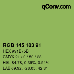 Color code: RGB 145 183 91 | qconv.com