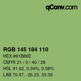 カラーコード: RGB 145 184 110 | qconv.com