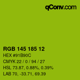 Color code: RGB 145 185 12 | qconv.com