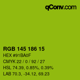 Color code: RGB 145 186 15 | qconv.com