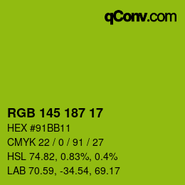 Color code: RGB 145 187 17 | qconv.com