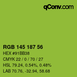 Color code: RGB 145 187 56 | qconv.com