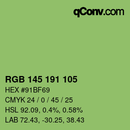 颜色代码: RGB 145 191 105 | qconv.com