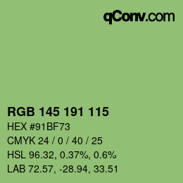 Farbcode: RGB 145 191 115 | qconv.com