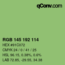 Farbcode: RGB 145 192 114 | qconv.com