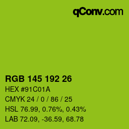 Color code: RGB 145 192 26 | qconv.com