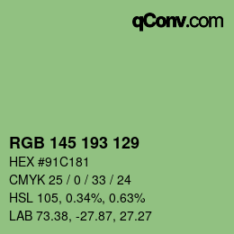 Color code: RGB 145 193 129 | qconv.com