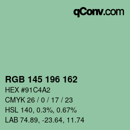 Color code: RGB 145 196 162 | qconv.com