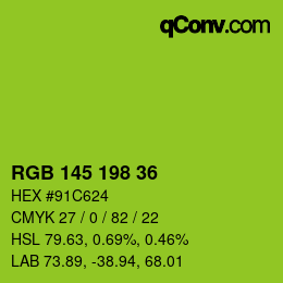 Color code: RGB 145 198 36 | qconv.com