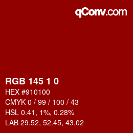 Color code: RGB 145 1 0 | qconv.com