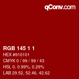 カラーコード: RGB 145 1 1 | qconv.com