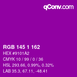 カラーコード: RGB 145 1 162 | qconv.com