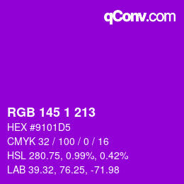 Color code: RGB 145 1 213 | qconv.com