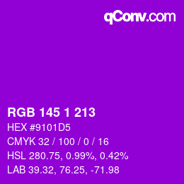 Código de color: RGB 145 1 213 | qconv.com