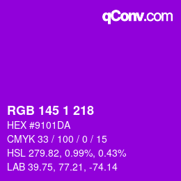 Color code: RGB 145 1 218 | qconv.com
